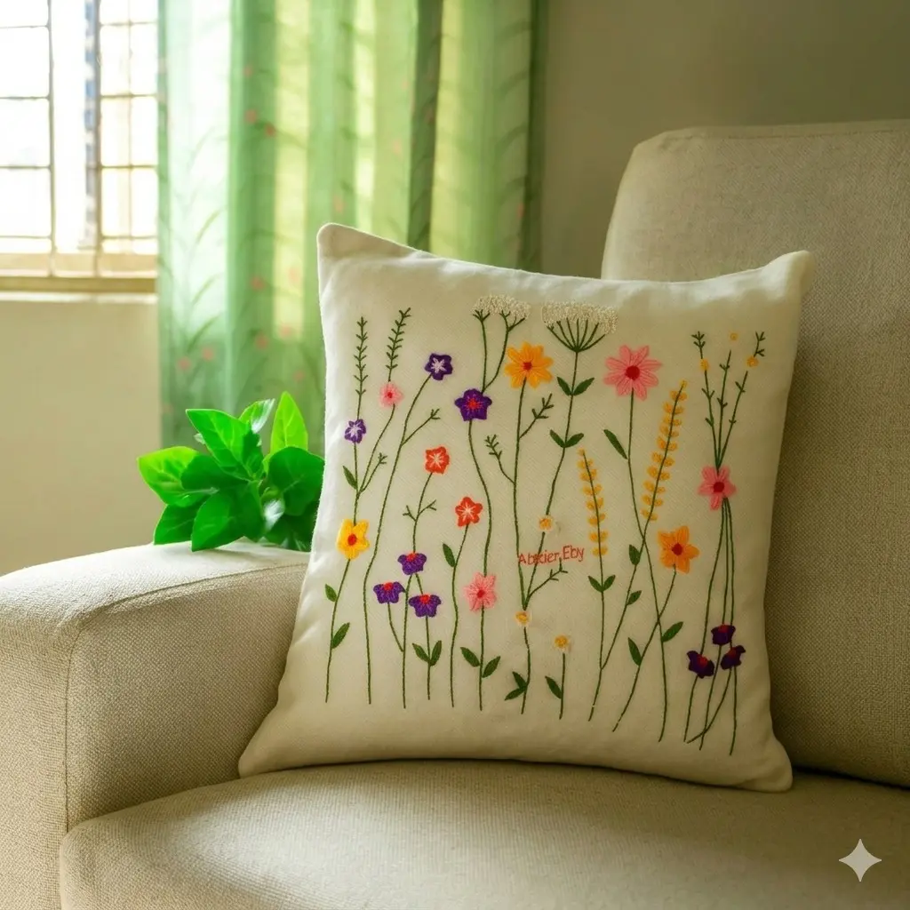 Hand Embroidery Cushion cover-